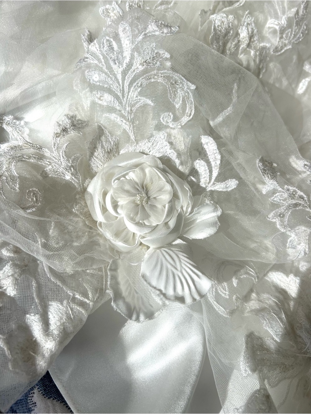 VTG NWOT Tag 10 Fits 2/4 Maggie Sottero Couture Bridal Gown 3D Floral Dress - Picture 14 of 17
